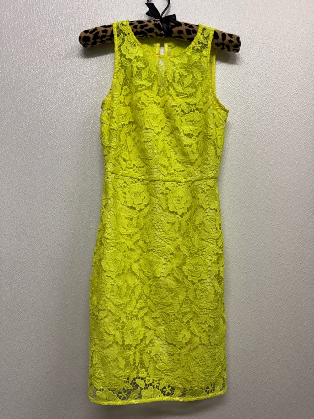 J. Crew Neon Yellow Lace Midi Dress
